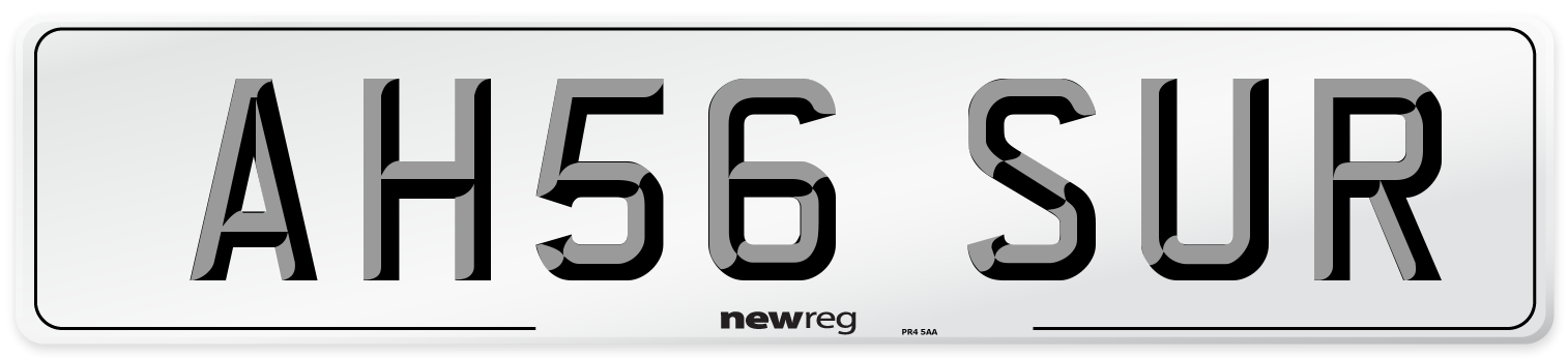 AH56 SUR Number Plate from New Reg
